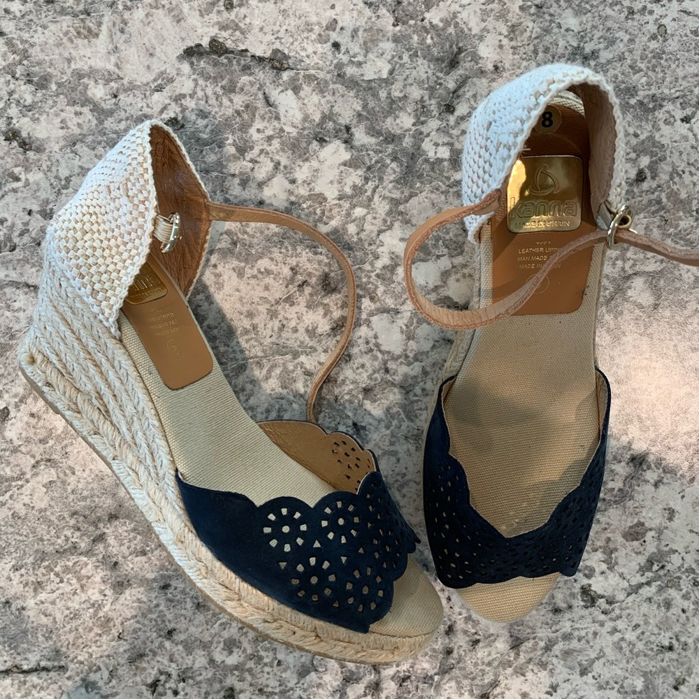 Sold New Kanna Blue Suede Platform Espadrilles. 8 - Picture 1 of 12